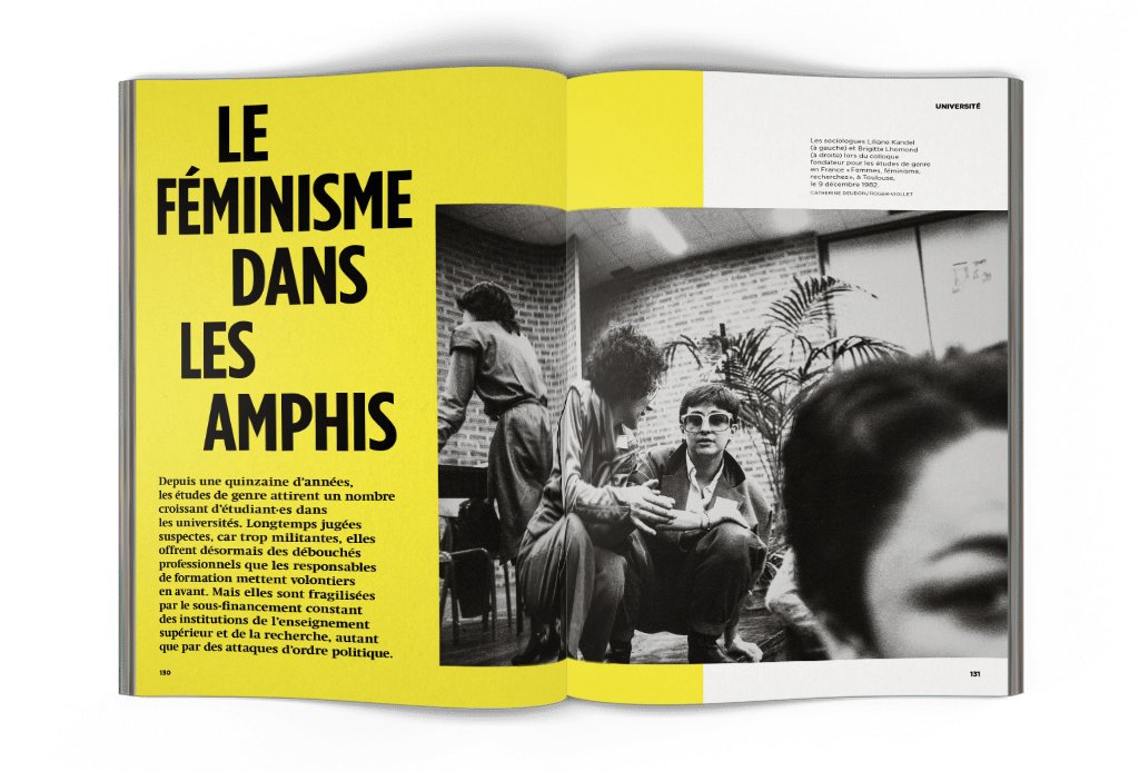 mock-up article La Déferlante 9 - Université Études de genre : le féminisme dans les amphis