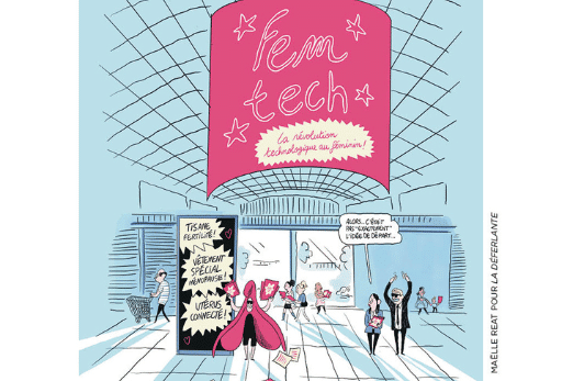 Illustration de Maëlle Réat pour l'enquête « La FemTech est-elle vraiment féministe ? » signée Lucie Ronfaut - La Déferlante 11 Habiter