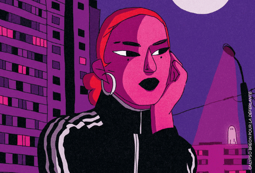 Illustration de Calypso Breon pour la Fiction : « Les âmes vivantes de la cité des grandes aigrettes » signée Diaty Diallo - La Déferlante 11 « Habiter »