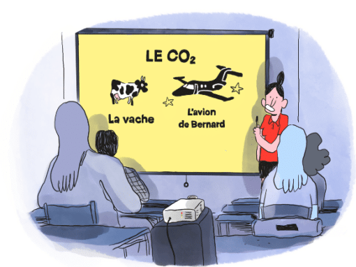 Illustration de Maelle Réat pour La newsletter de La Déferlante «Jets privés : balance ton transport ! »