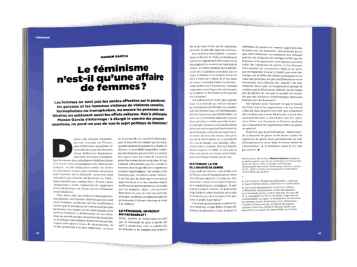 Mock-up Chronique Manon Garcia « le féminisme n'est-il qu'une affaire de femmes ? » - La Déferlante 12
