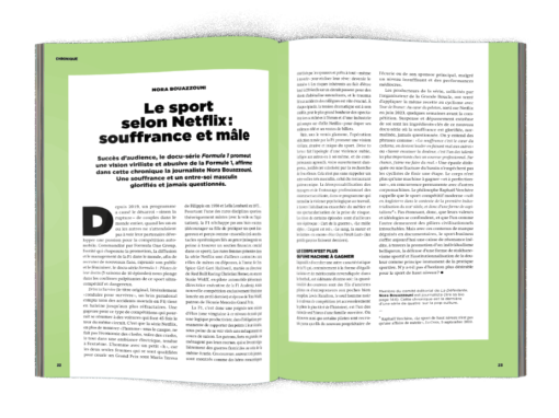 Mock-up chronique Nora Bouazzouni « Le sport selon netflix : souffrance et mâle » - La Déferlante 12