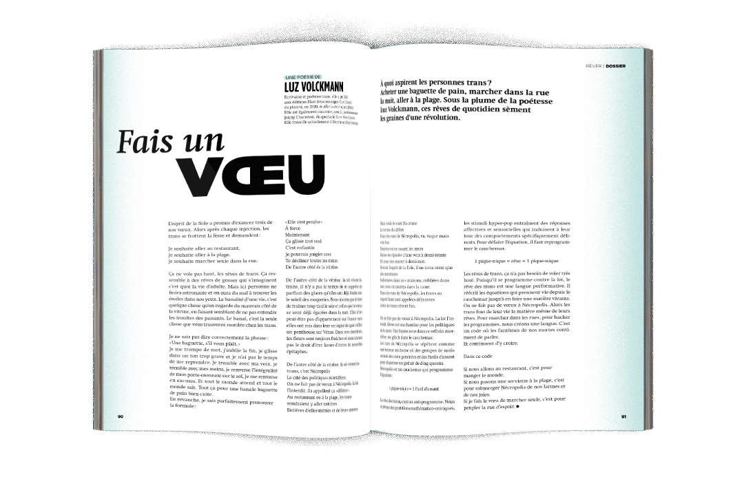 Mock-up Poésie « Fais un vœu » signée Luz Volckmann