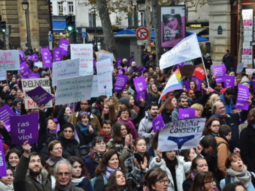 Chaque 25 novembre, les associations féministes manifestent pour demander davantage de moyen pour la lutte contre les violences sexistes et sexuelles. Crédit photo : Jeanne Menjoulet / Flikr