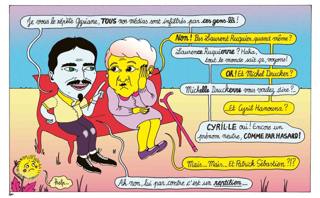 Transphobie et complotisme - Dessin de Lucile Gautier