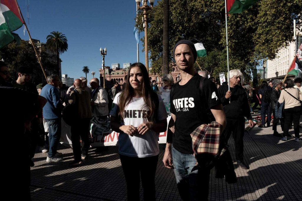 Des membres du collectif Nietes, lors de cette mobilisation.