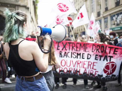 France, paris, 12-06-2021. Manifestation pour les libertés et contre les idées d'extrême droite, en particulier contre le racisme, le sexisme, l'insécurité sociale et pour une égalité des droits. Crédit : Fiora Garenzi / Hans Lucas.