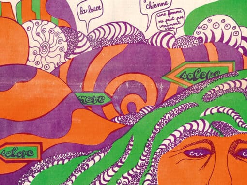 Couverture du premier numéro du Torchon brûle, revue emblématique du Mouvement de libération des femmes (MLF), sorti en mai 1971. Ce « menstruel » à la parution irrégulière est un espace de bouillonnement intellectuel pour le mouvement féministe de l’époque. Crédit&nbsp;: Ville de Paris/BMD – collection Bibliothèque Marguerite-Durand.